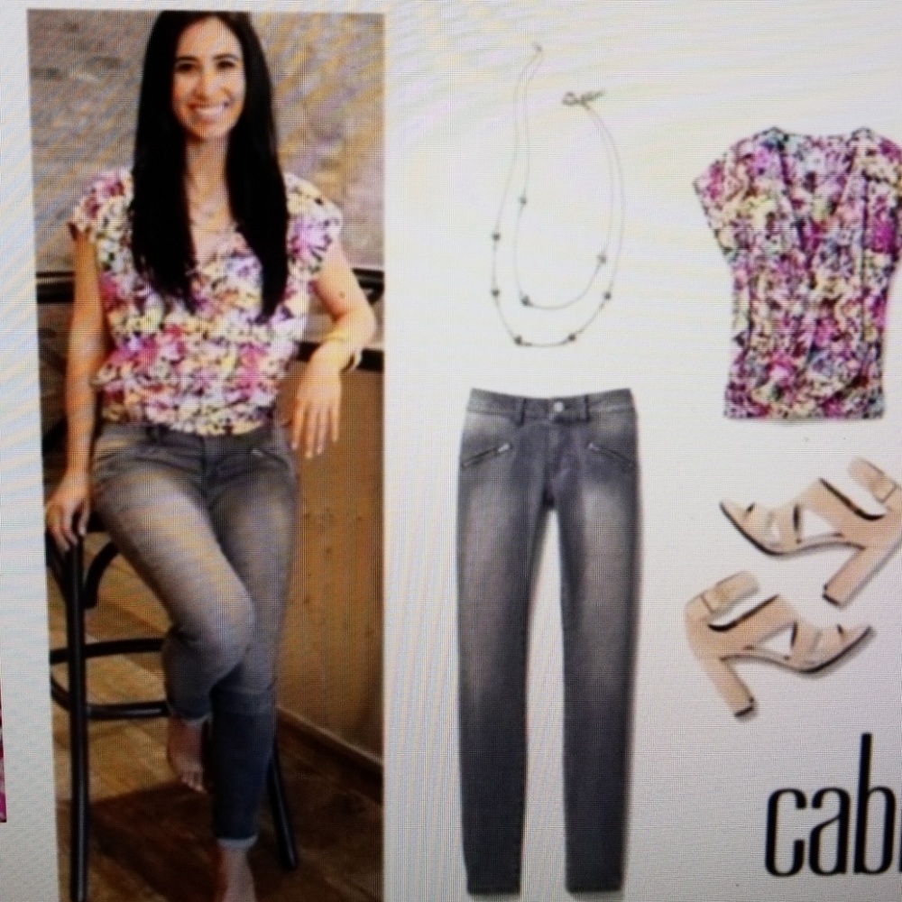 CAbi Eden Floral Mock Wrap Top